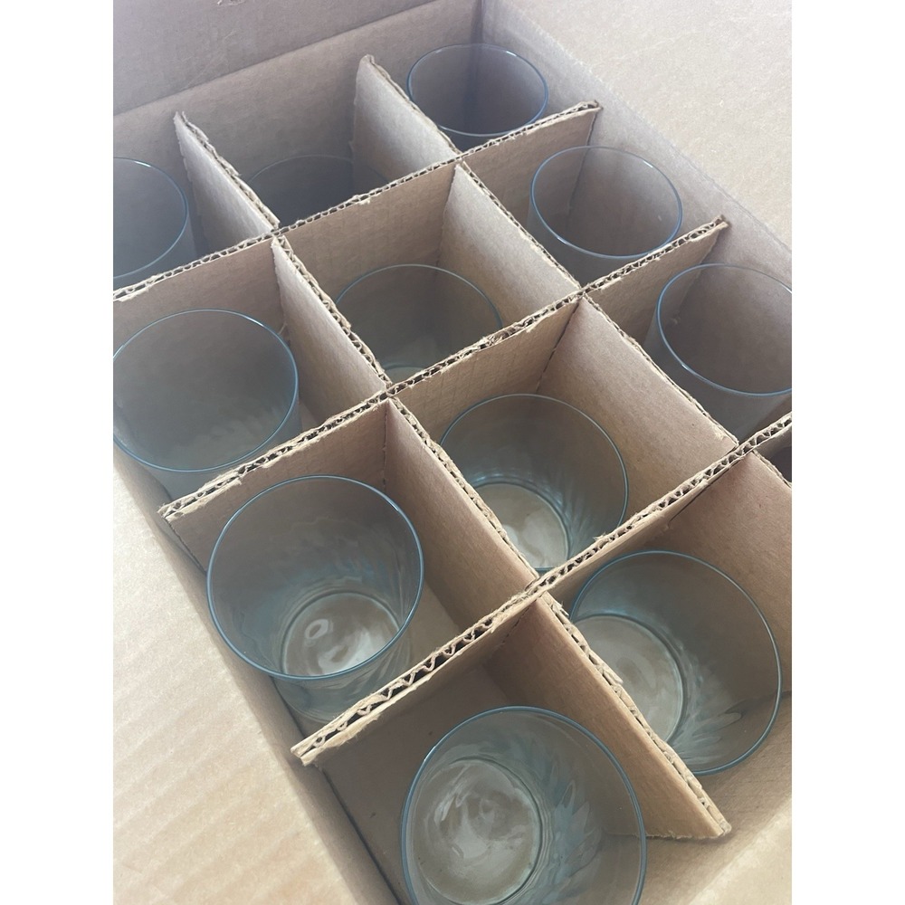 Vintage Mirage Bermuda Blue Glassware Set 24 Pc Coastal Mid Century Barware - Picture 10 of 10